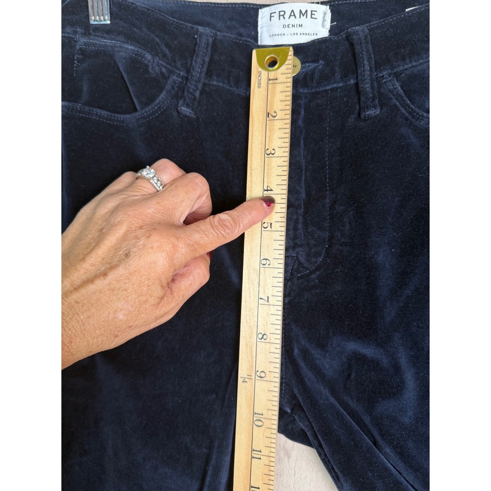 Frame Le High Skinny Pants Womens 28 Navy Blue Velvet Corduroy High Rise Jeans - Picture 7 of 9